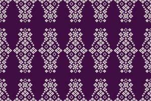 traditioneel etnisch motieven ikat meetkundig kleding stof patroon kruis steek.ikat borduurwerk etnisch oosters pixel paars Purper achtergrond. abstract,vector,illustratie. textuur, sjaal, decoratie, behang. vector