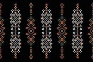 traditioneel etnisch motieven ikat meetkundig kleding stof patroon kruis steek.ikat borduurwerk etnisch oosters pixel zwart achtergrond.abstract,vector,illustratie. textuur, sjaal, decoratie, behang. vector