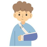 gebroken arm 2 schattig Aan een wit achtergrond, vector illustratie.