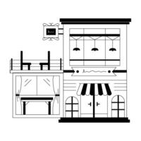 straat cafe lineair illustraties vector