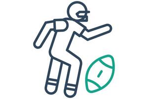 rugby speler icoon. icoon verwant naar sport, Sportschool. lijn icoon stijl. element illustratie. vector