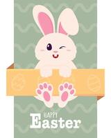 gelukkig Pasen kaart schattig konijn vector illustratie