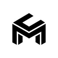 luxe brief cm of mc met modern uniek vormen alfabet vlak 3d monogram logo vector