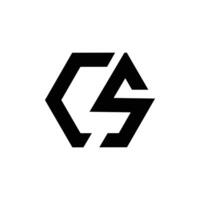 brief cs of sc zeshoek vorm creatief veelhoek monogram bedrijf logo vector