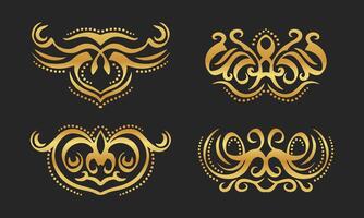 gouden tribal ornamenten reeks vector