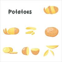 aardappel pictogrammen reeks vector net zo groente