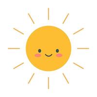 schattig glimlachen zon. vector illustratie.