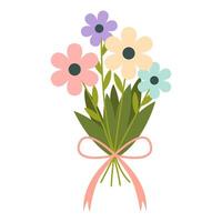 boeket van bloemen. vector illustratie.