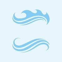 Golf en water geïsoleerd ronde vorm logo blauw kleur zee, oceaan, rivier- oppervlakte vector
