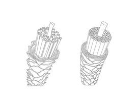 beschadigd en gezond haar- oppervlakte onder microscoop. detailopname vector tekening illustratie.