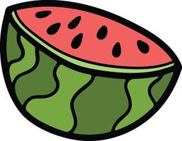 hand- getrokken watermeloen in vlak stijl vector