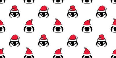 pinguïn naadloos patroon Kerstmis vector de kerstman claus sneeuwvlok verjaardag sjaal geïsoleerd herhaling behang tegel achtergrond tekenfilm illustratie ontwerp