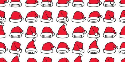 Kerstmis naadloos patroon vector de kerstman claus hoed sjaal geïsoleerd geschenk inpakken papier herhaling behang tegel achtergrond illustratie tekening ontwerp
