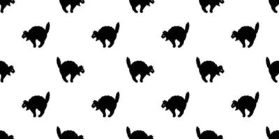 kat naadloos patroon halloween katje vector zwart calico sjaal geïsoleerd herhaling behang tegel achtergrond tekenfilm karakter tekening illustratie ontwerp