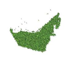 vector geïsoleerd vereenvoudigd illustratie icoon met groen met gras begroeid silhouet van Verenigde Arabisch emiraten, uae kaart. wit achtergrond
