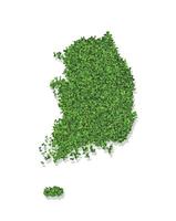 vector geïsoleerd vereenvoudigd illustratie icoon met groen met gras begroeid silhouet van zuiden Korea kaart. wit achtergrond