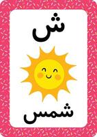 afdrukbare Arabisch alfabet brief geheugenkaart. aan het leren de Arabisch taal. mond tekenfilm. vector