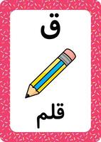 afdrukbare Arabisch alfabet brief geheugenkaart. aan het leren de Arabisch taal. mond tekenfilm. vector