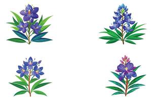 waterverf Purper lupine reeks vector ontwerp illustratie