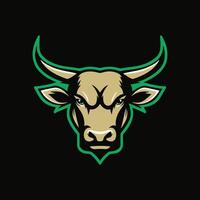 de stier hoofd logo voor een sport- team vector
