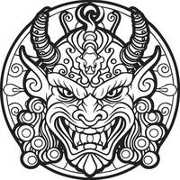 oni kleur Pagina's. Japans oni kleur Pagina's. oni schets vector