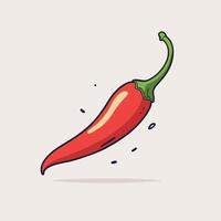 rood heet chili peper klem kunst illustratie vector ontwerp