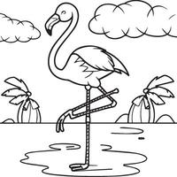 flamingo kleur Pagina's. flamingo schets vector voor kleur boek