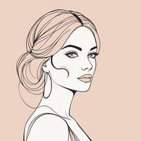 vrouw lijn kunst portret illustratie vector ontwerp