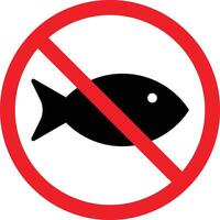 Nee vis teken geïsoleerd Aan wit achtergrond . Nee visvangst teken . visvangst verboden teken vector