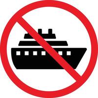 Nee schip teken . schip verbod teken geïsoleerd Aan wit achtergrond . vector illustratie