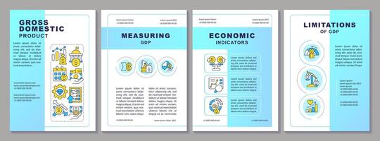 bbp economisch indicator brochure sjabloon. hoofdstad waardering. brochure ontwerp met lineair pictogrammen. bewerkbare 4 vector indelingen voor presentatie, jaar- rapporten