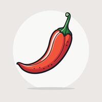 rood heet chili peper klem kunst illustratie vector ontwerp