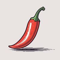 rood heet chili peper klem kunst illustratie vector ontwerp