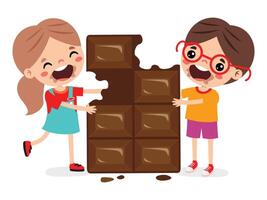 illustratie van kind met chocola vector