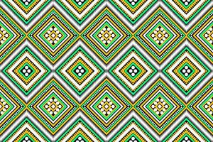 naadloos ontwerp patroon, traditioneel meetkundig bloem zigzag patroon Kerstmis geel geel groen wit vector illustratie ontwerp, abstract kleding stof patroon, aztec stijl voor afdrukken textiel