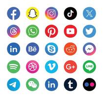 reeks van sociaal media logo Aan wit achtergrond. sociaal media icoon reeks verzameling. vector
