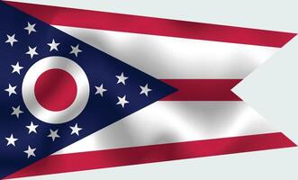 vlak illustratie van Ohio staat vlag. Ohio vlag ontwerp. Ohio Golf vlag. vector