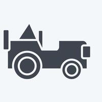 icoon leger jeep. verwant naar leger en leger symbool. glyph stijl. gemakkelijk ontwerp illustratie vector