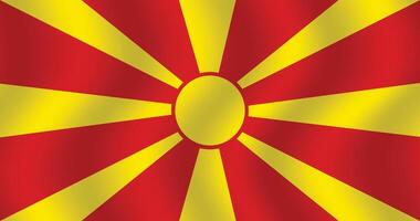 vlak illustratie van noorden Macedonië nationaal vlag. noorden Macedonië vlag ontwerp. noorden Macedonië Golf vlag. vector