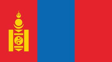vlak illustratie van Mongolië nationaal vlag. Mongolië vlag ontwerp. vector