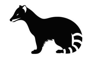 coati dier vector zwart silhouet geïsoleerd Aan een wit achtergrond