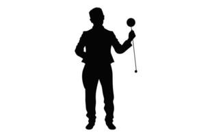 clown attractie silhouet geïsoleerd Aan een wit achtergrond vector