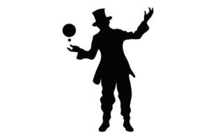 clown attractie silhouet vector geïsoleerd Aan een wit achtergrond