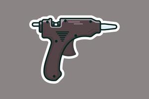 elektrisch heet lijm geweer sticker vector illustratie. repareren hand- gereedschap voorwerp icoon concept. heet pistool uitrusting sticker ontwerp voor ambacht en kunst vector logo.
