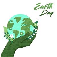 hand- Holding de wereld , aarde dag ilustration eco concept vector