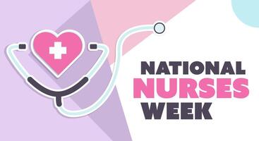 nationaal verpleegsters week vlak ontwerp. achtergrond sjabloon voor jaar- groeten in de Verenigde staten. vector
