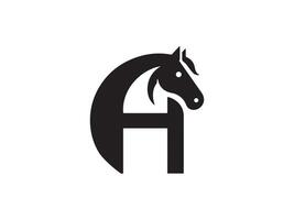 brief h paard logo ontwerp icoon symbool vector sjabloon