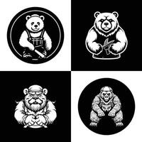 vier verschillend beer logos in zwart en wit vector
