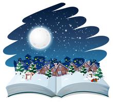 Open boek winter buiten thema vector