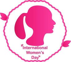 8 maart Internationale Dames dag banier, logo, vector illustratie